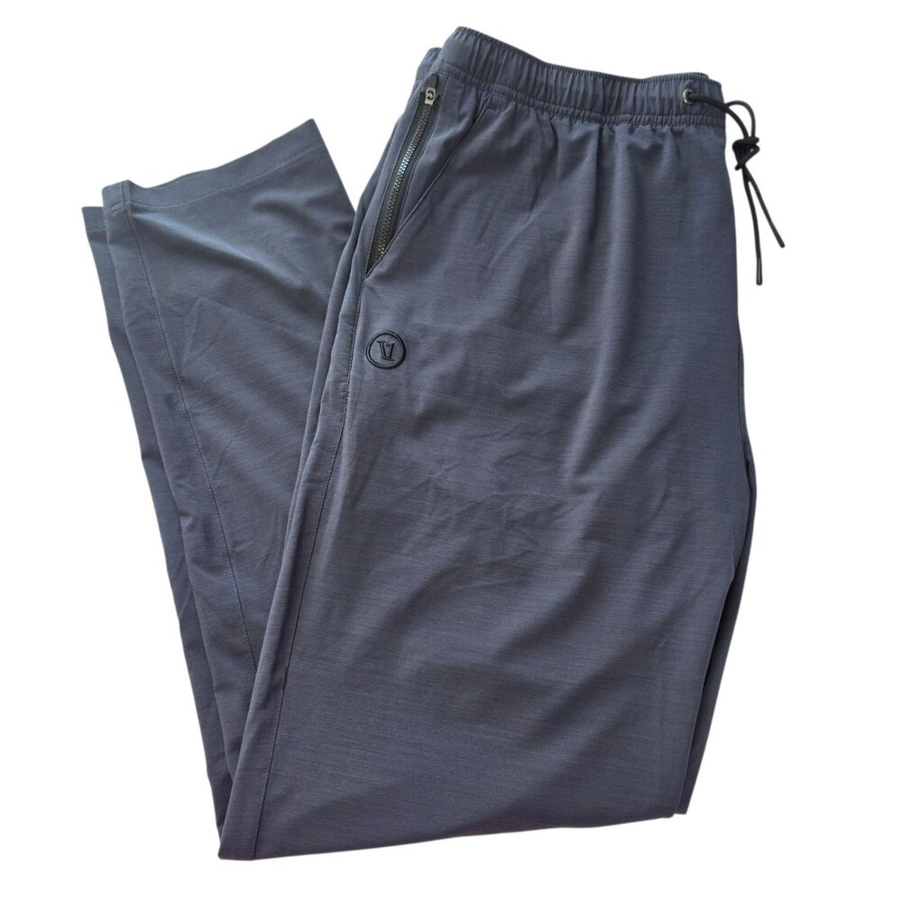 Vuori Mens Fleet Pant Xl Charcoal Heather Gray Zip Pocket Drawstring Travel V470